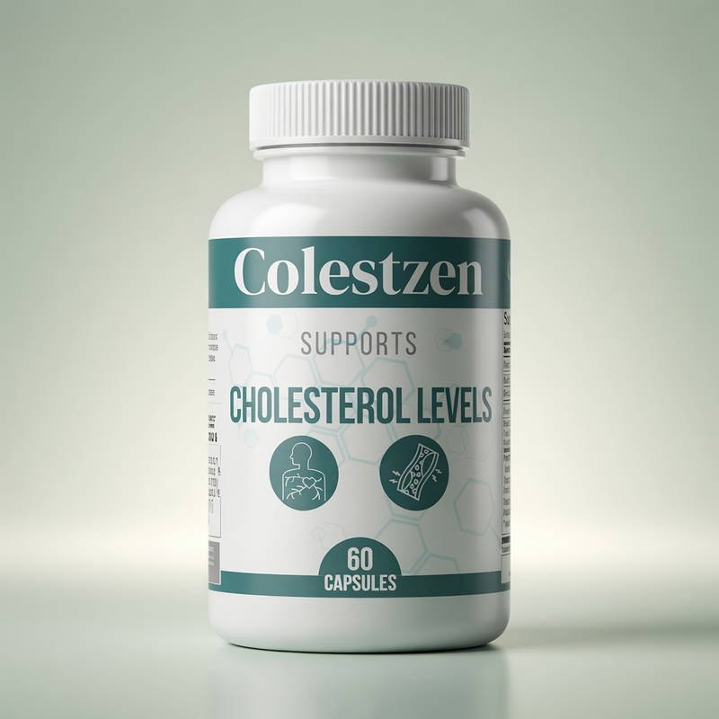 ColestZen supplement bottle, 60 capsules, supports cholesterol levels
